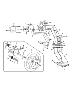 Steering Column Diagram and Parts List for S7237-KW 53CI8DU8050-37HP Cub Cadet Lawn Tractor
